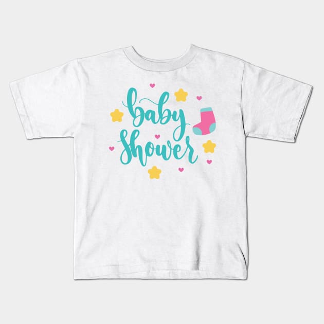 Baby Shower Kids T-Shirt by TinPis